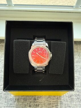 Invicta Women’s Silver Stainless Steel Watch with Red Dial